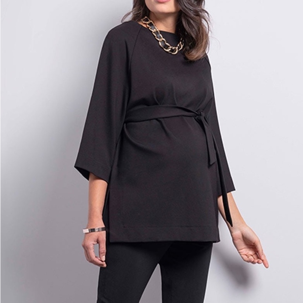 Seraphine | The Work Edit “Emmerson” Black Ponte Maternity Top